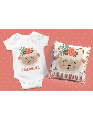 ALMOHADON + BABERO + BODY TRIBAL NENA