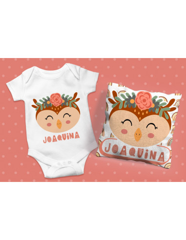 ALMOHADON + BABERO + BODY TRIBAL NENA