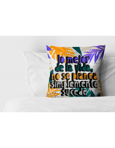 ALMOHADONES TROPICALES CON FRASES