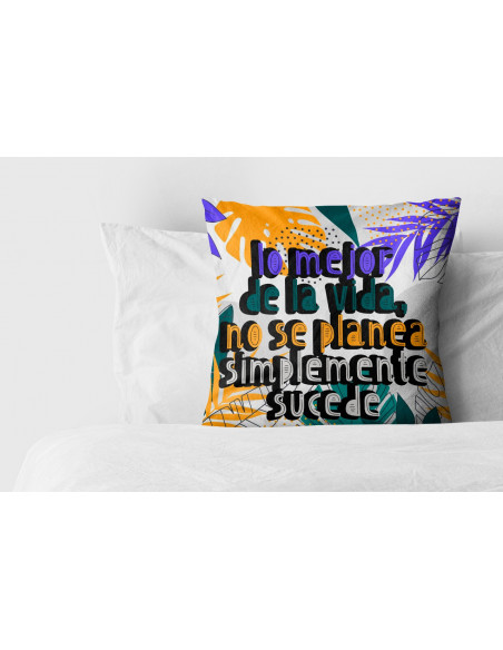 ALMOHADONES TROPICALES CON FRASES