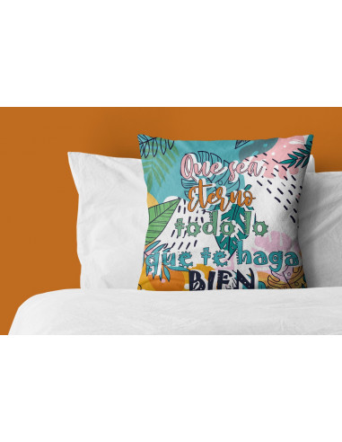 ALMOHADONES TROPICALES CON FRASES