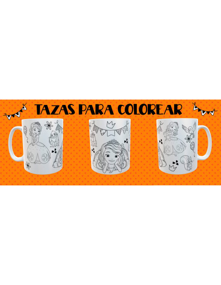 TAZAS PARA COLOREAR PACK 1