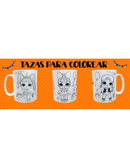 TAZAS PARA COLOREAR PACK 1