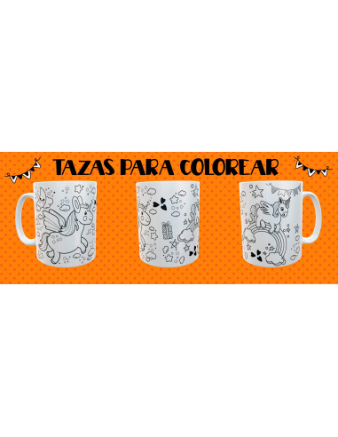 TAZAS PARA COLOREAR PACK 1