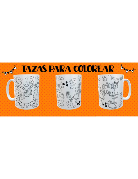 TAZAS PARA COLOREAR PACK 1
