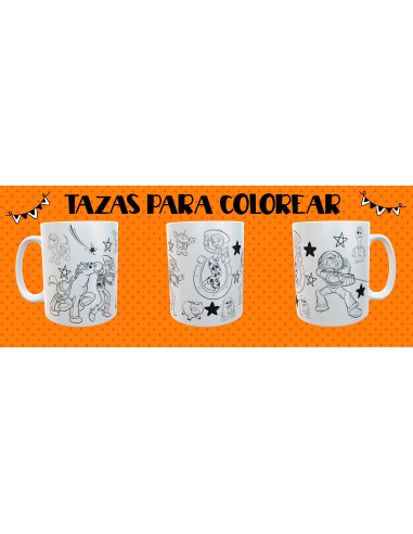 TAZAS PARA COLOREAR PACK 1