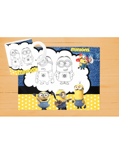 DISEÑOS DE INDIVIDUALES+ TAZA PARA PINTAR/COLOREAR