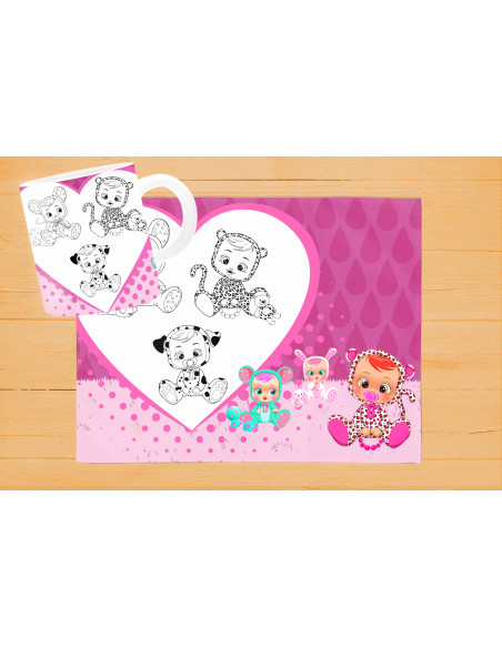 DISEÑOS DE INDIVIDUALES+ TAZA PARA PINTAR/COLOREAR