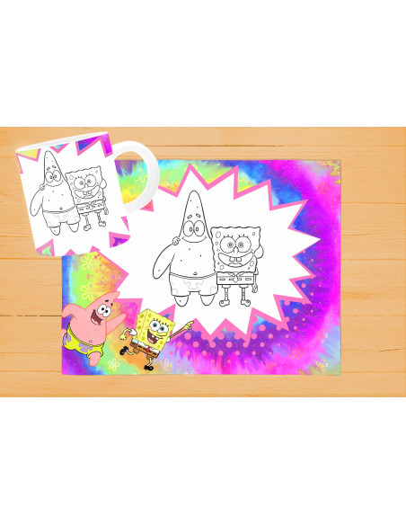 DISEÑOS DE INDIVIDUALES+ TAZA PARA PINTAR/COLOREAR