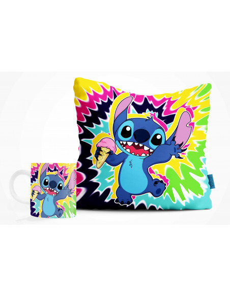ALMOHADON + TAZA STITCH